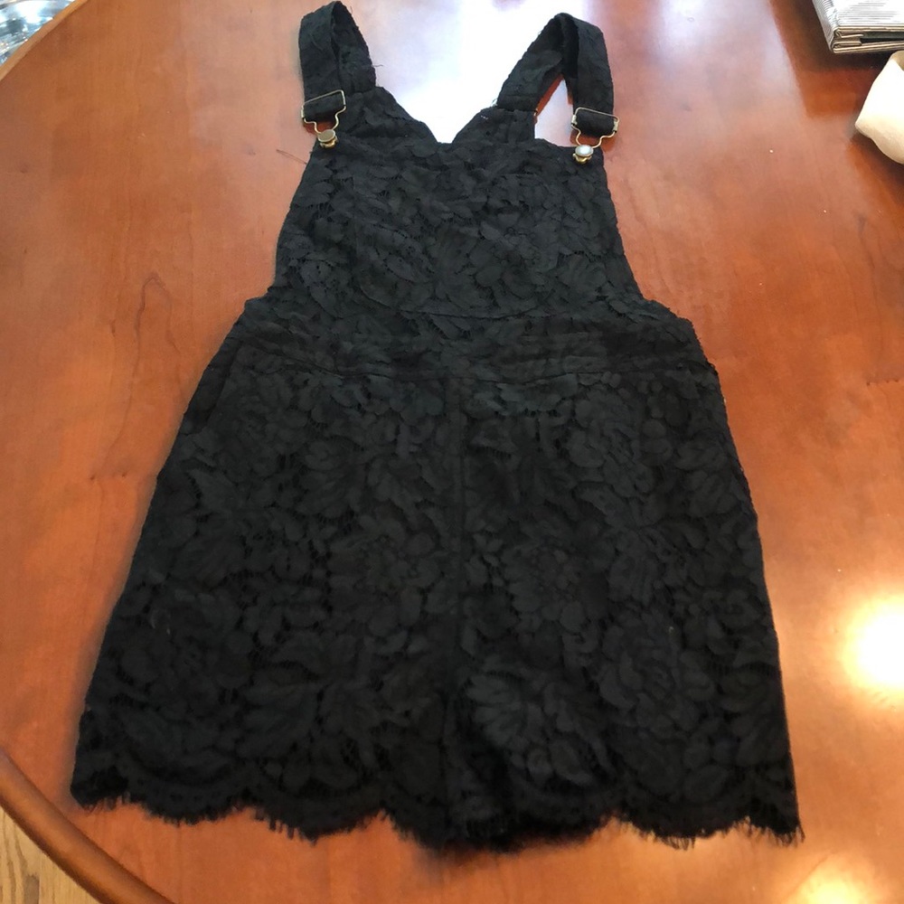 Black Lace Overalls